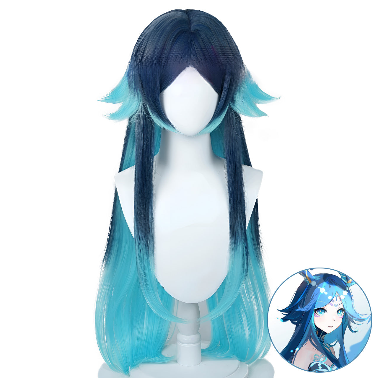 SAKUMETA BOSACIUS Blue Long Cosplay Wig