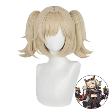 SAKUMETA BURNICE WHITA Gold Short Cosplay Wig with Twin Tails