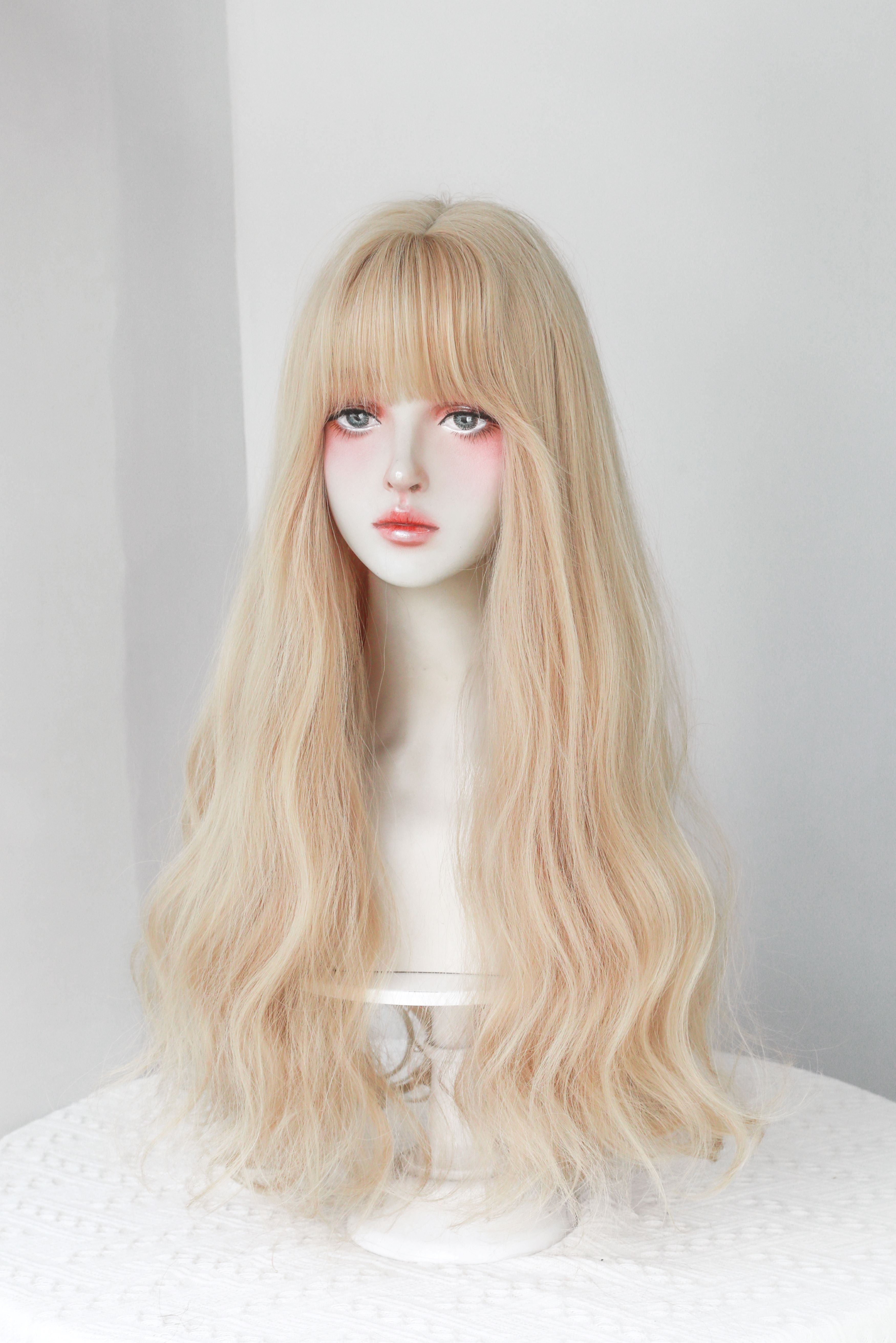 Perruque Body Wave SAKUMETA avec frange, plusieurs couleurs, style Lolita 