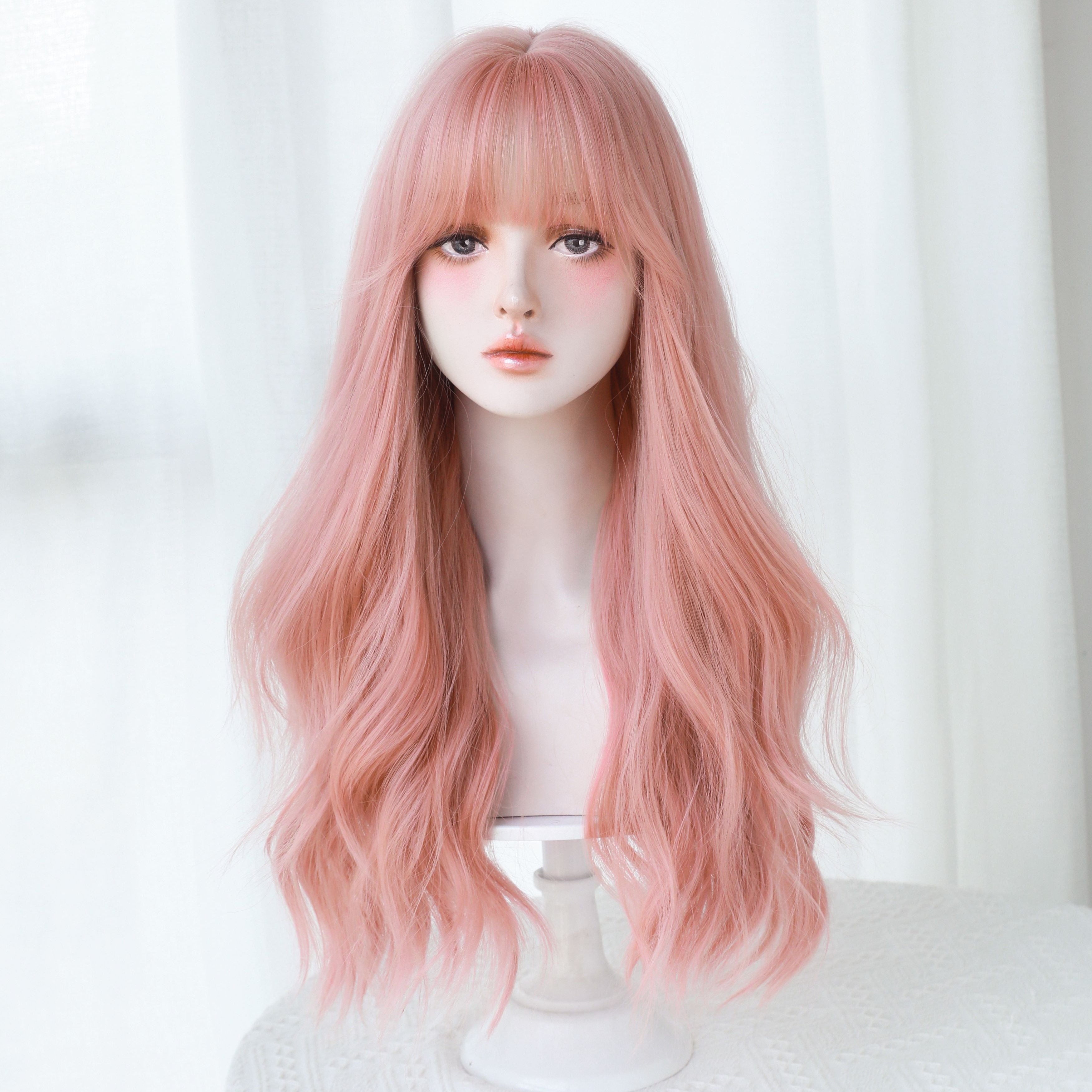 Perruque Body Wave SAKUMETA avec frange, plusieurs couleurs, style Lolita 