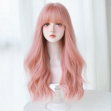 SAKUMETA Body Wave Perücke mit Pony Mehrfarbig Lolita Style Perücke 