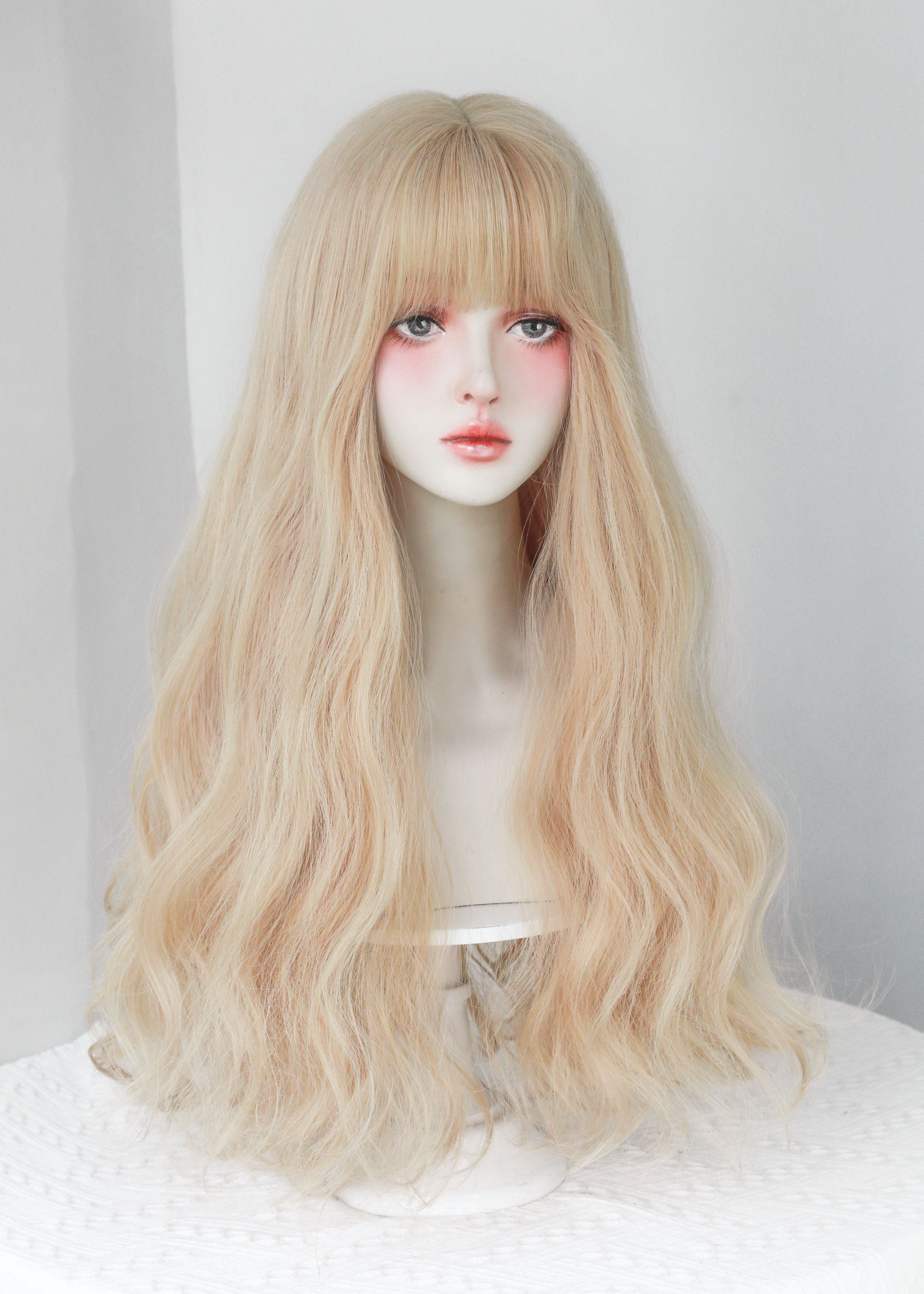 Perruque Body Wave SAKUMETA avec frange, plusieurs couleurs, style Lolita 