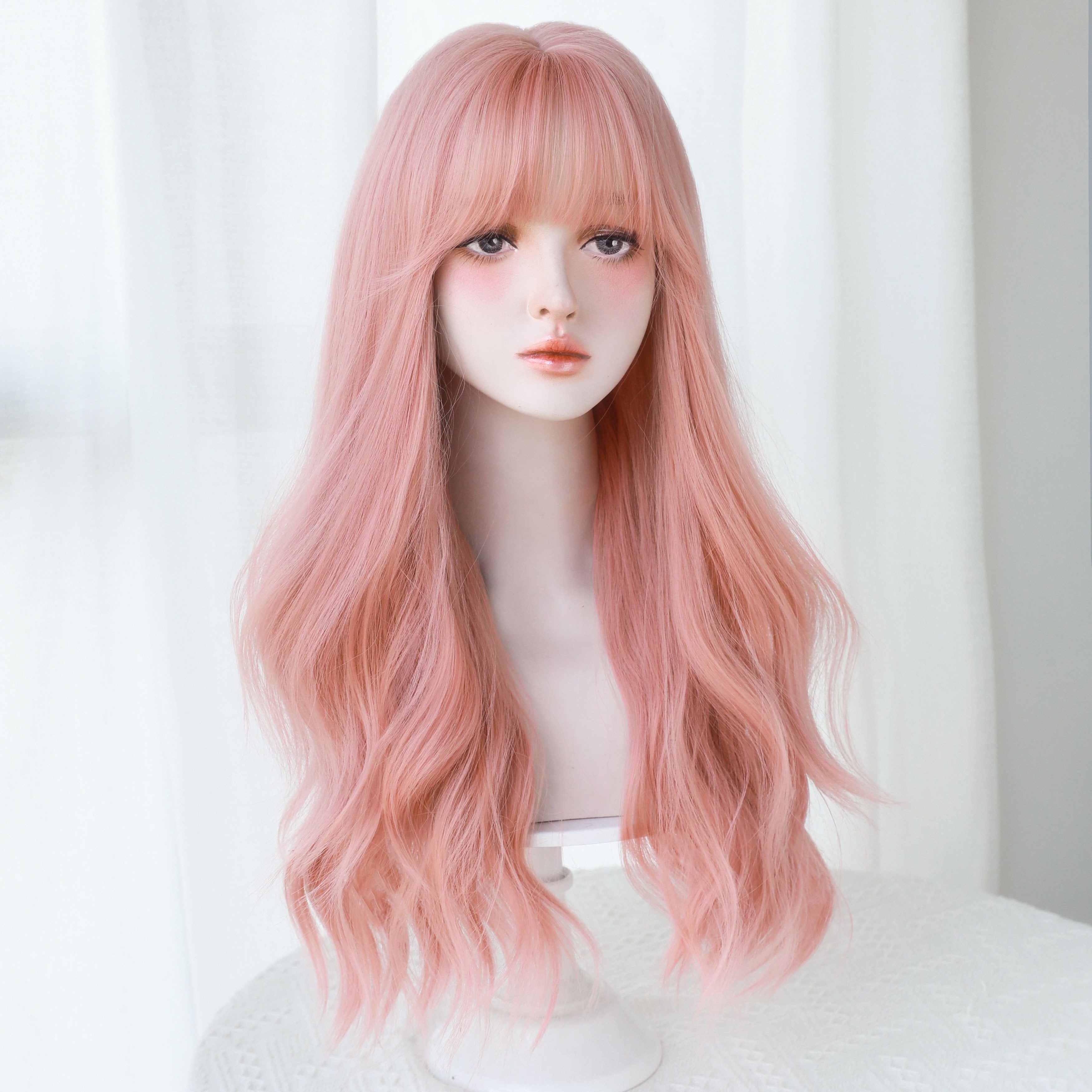 Perruque Body Wave SAKUMETA avec frange, plusieurs couleurs, style Lolita 
