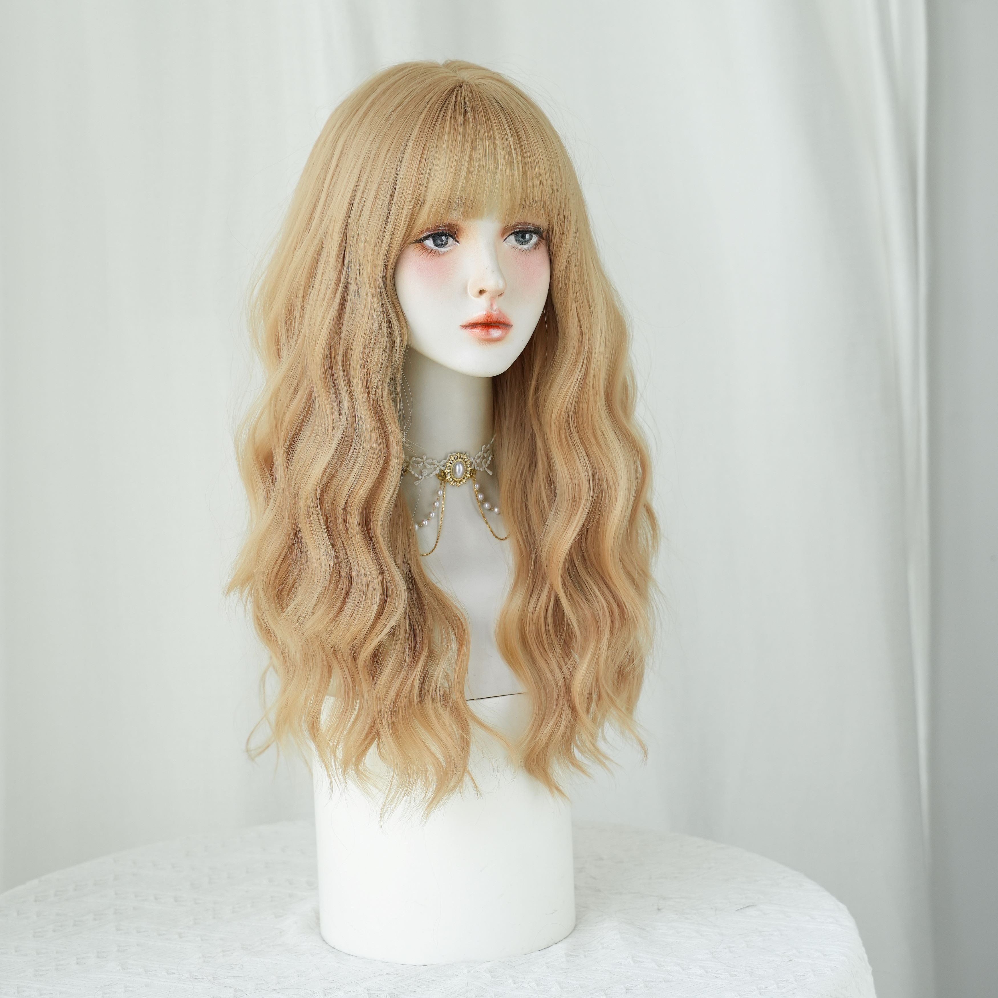 Perruque Body Wave SAKUMETA avec frange, plusieurs couleurs, style Lolita 