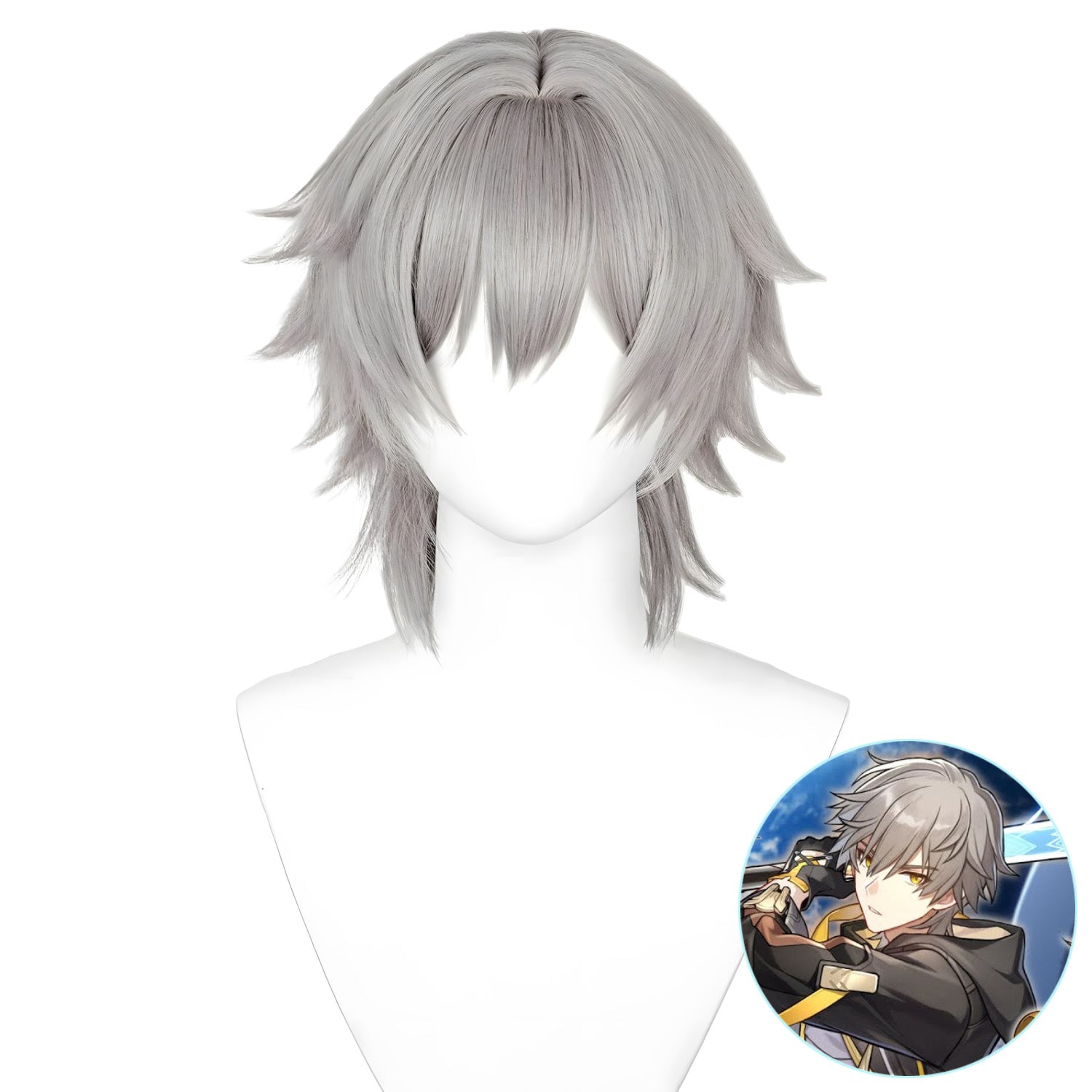 SAKUMETA CAELUS Silver-Gray Short Cosplay Wig