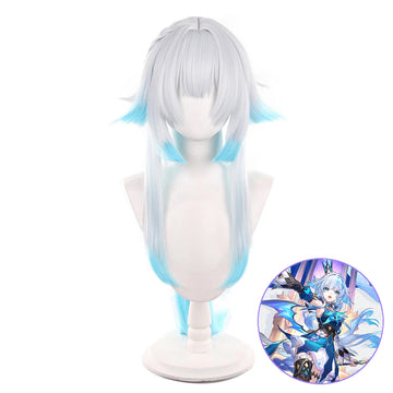 SAKUMETA CERYDRA Silver and Sky Blue Long Cosplay Wig