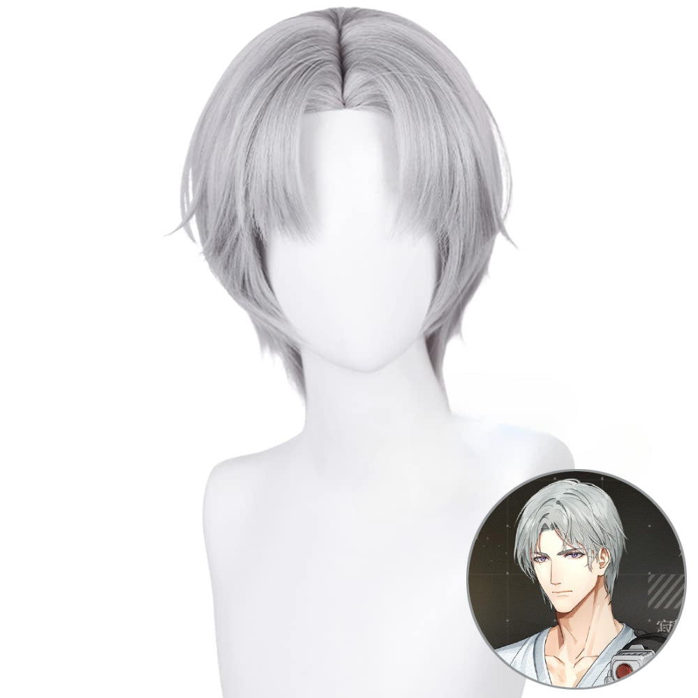 SAKUMETA CHARLIE Silver-White Short Cosplay Wig