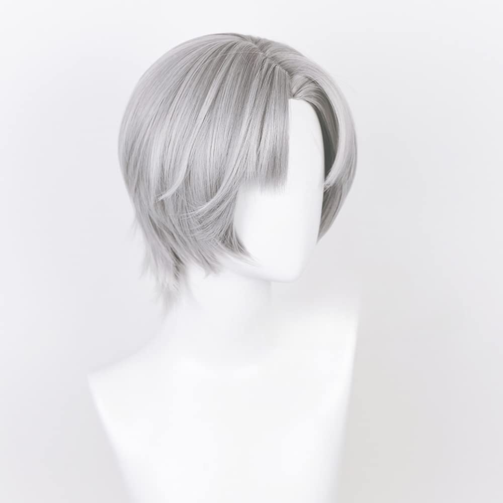 SAKUMETA CHARLIE Silver-White Short Cosplay Wig