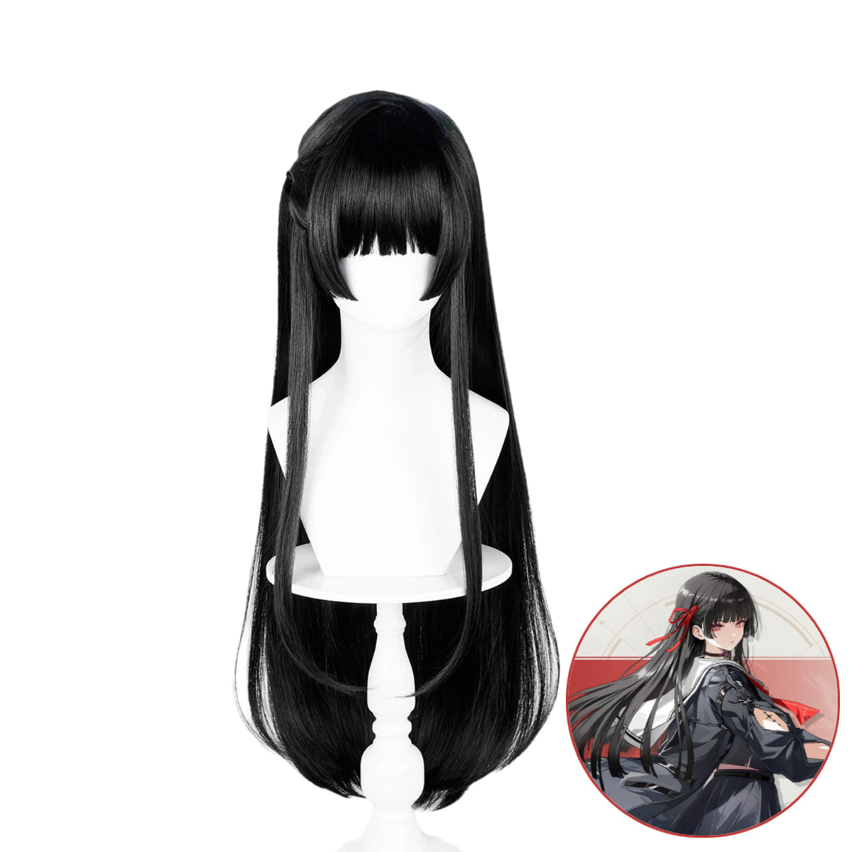 SAKUMETA CHISA Black Long Cosplay Wig