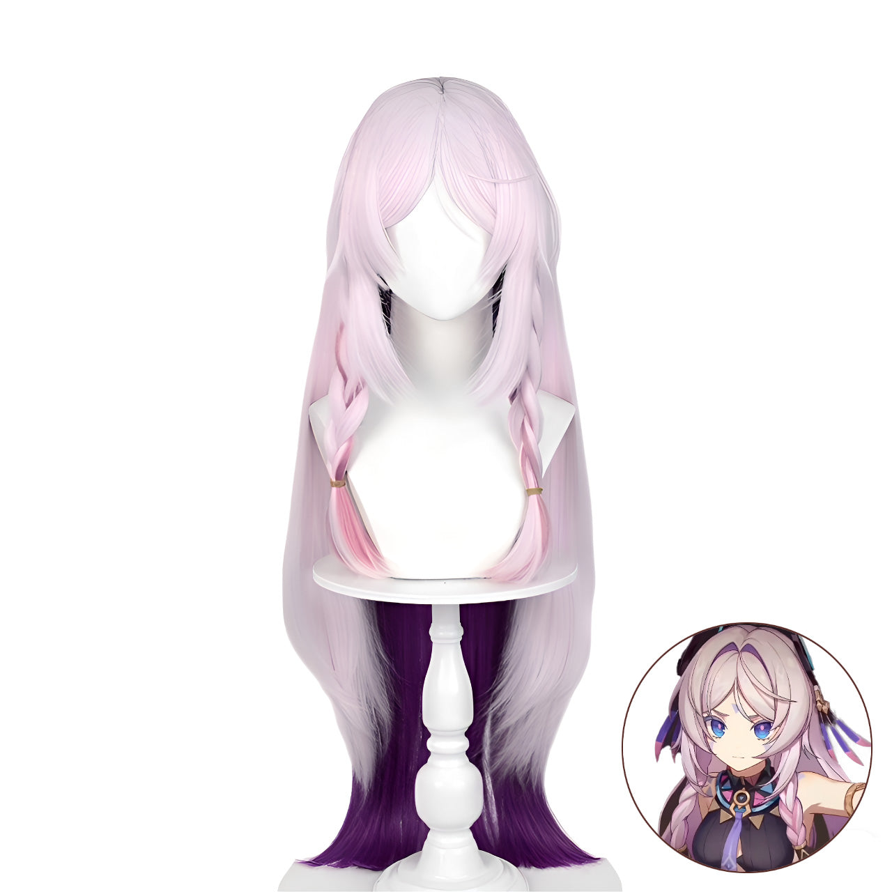 SAKUMETA CITLALI Long Light Pink Purple Cosplay Wig with Braids