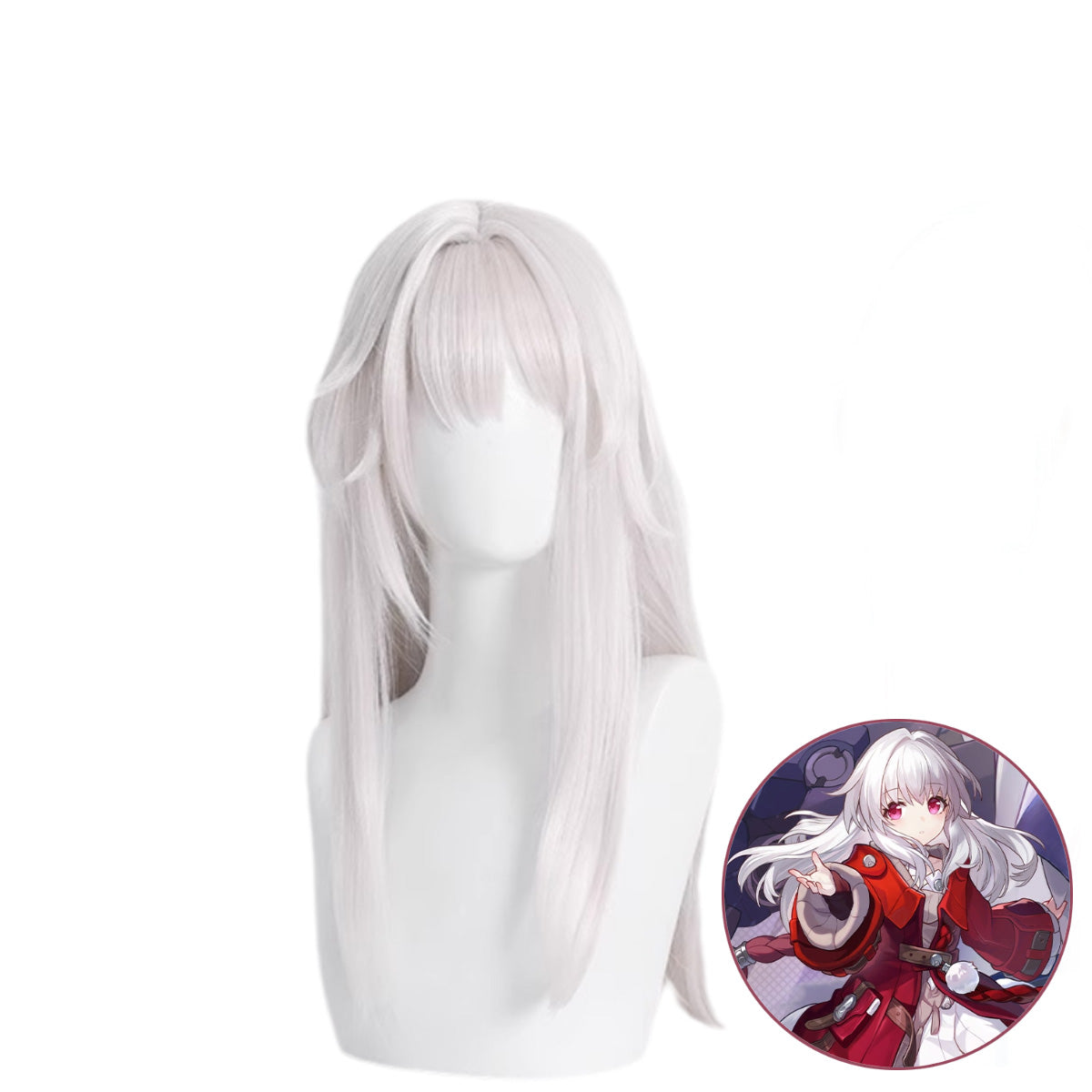 SAKUMETA CLARA Silver-White Long Cosplay Wig