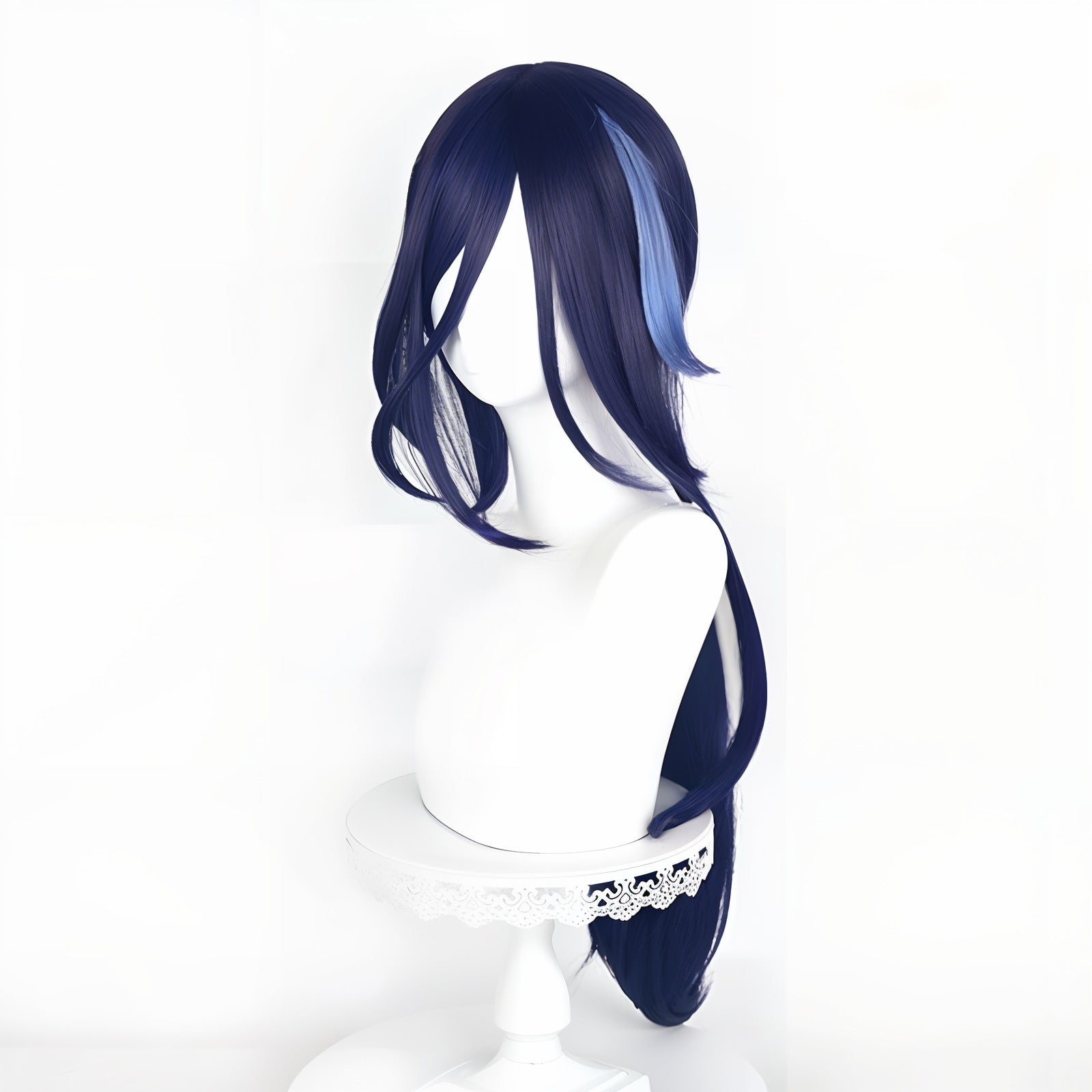 SAKUMETA CLORINDE Dark Blue Long Cosplay Wig with Ponytail