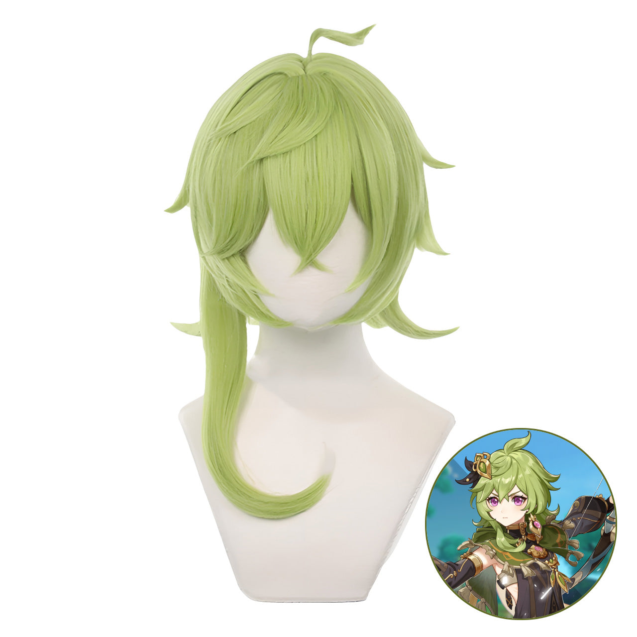 SAKUMETA COLLEI Green Cosplay Wig with Bangs