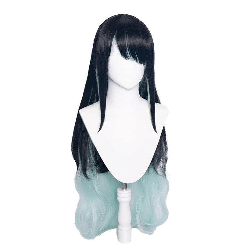 SAKUMETA DUSK Black and Green Long Cosplay Wig