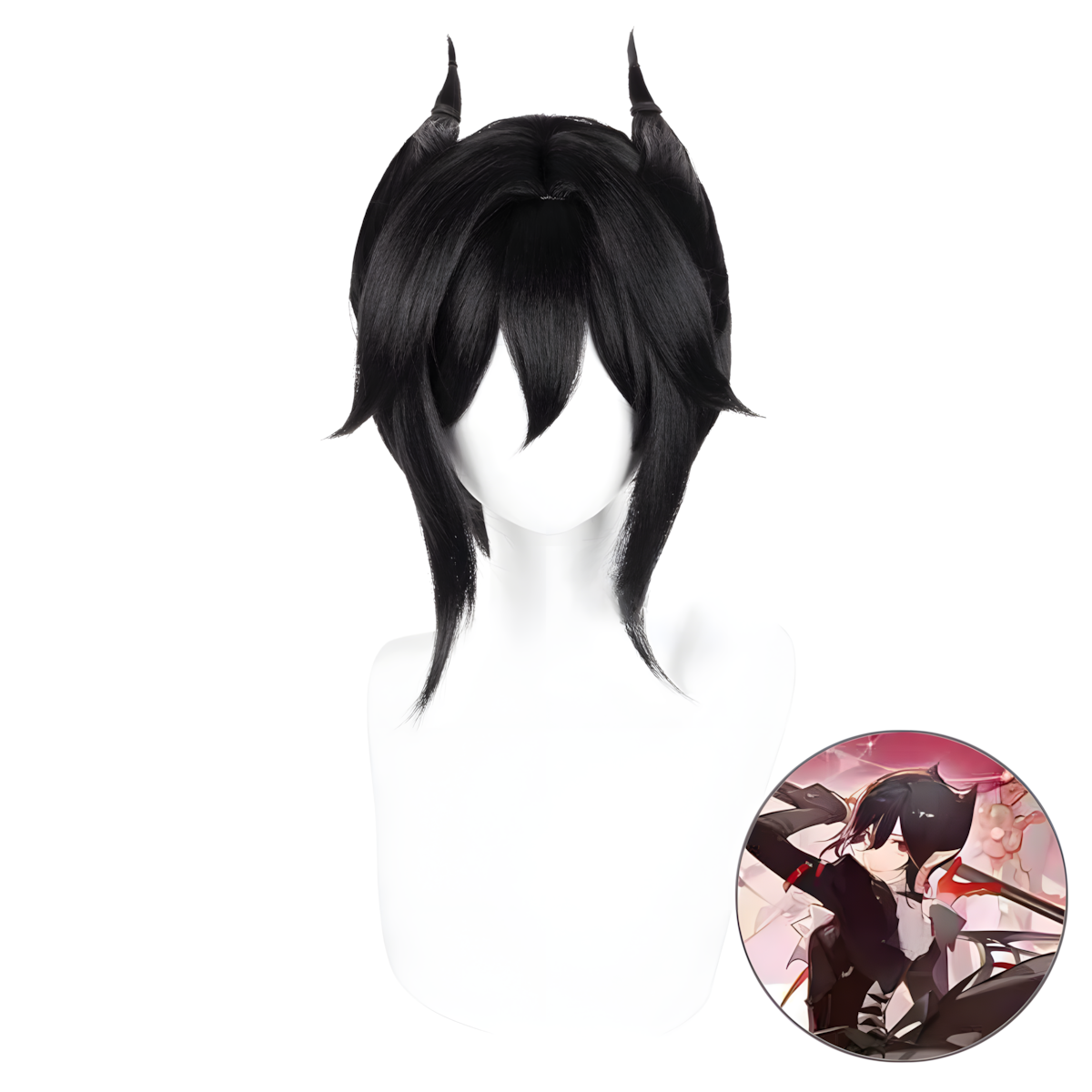 SAKUMETA ENTELECHIA Black Short Cosplay Wig