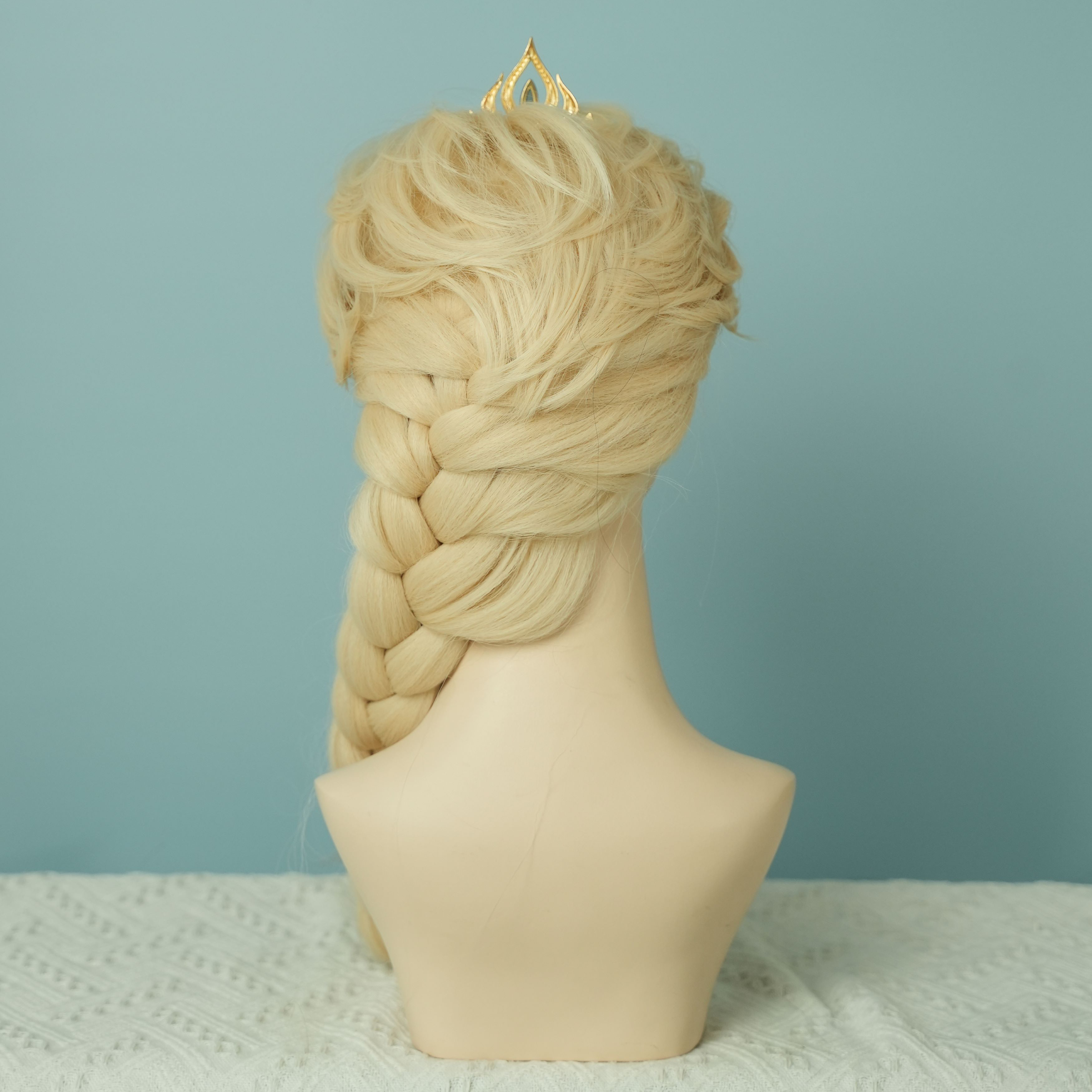 Perruque tressée blonde de la princesse Elsa de SAKUMETA pour Frozen 
