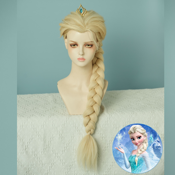 SAKUMETA Elsa Princess Cosplay Blonde Braided Wig For Frozen