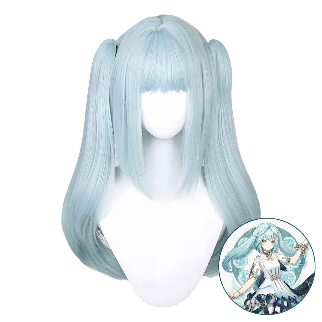 SAKUMETA FARUZAN Green Long Cosplay Wig with Twin Tails