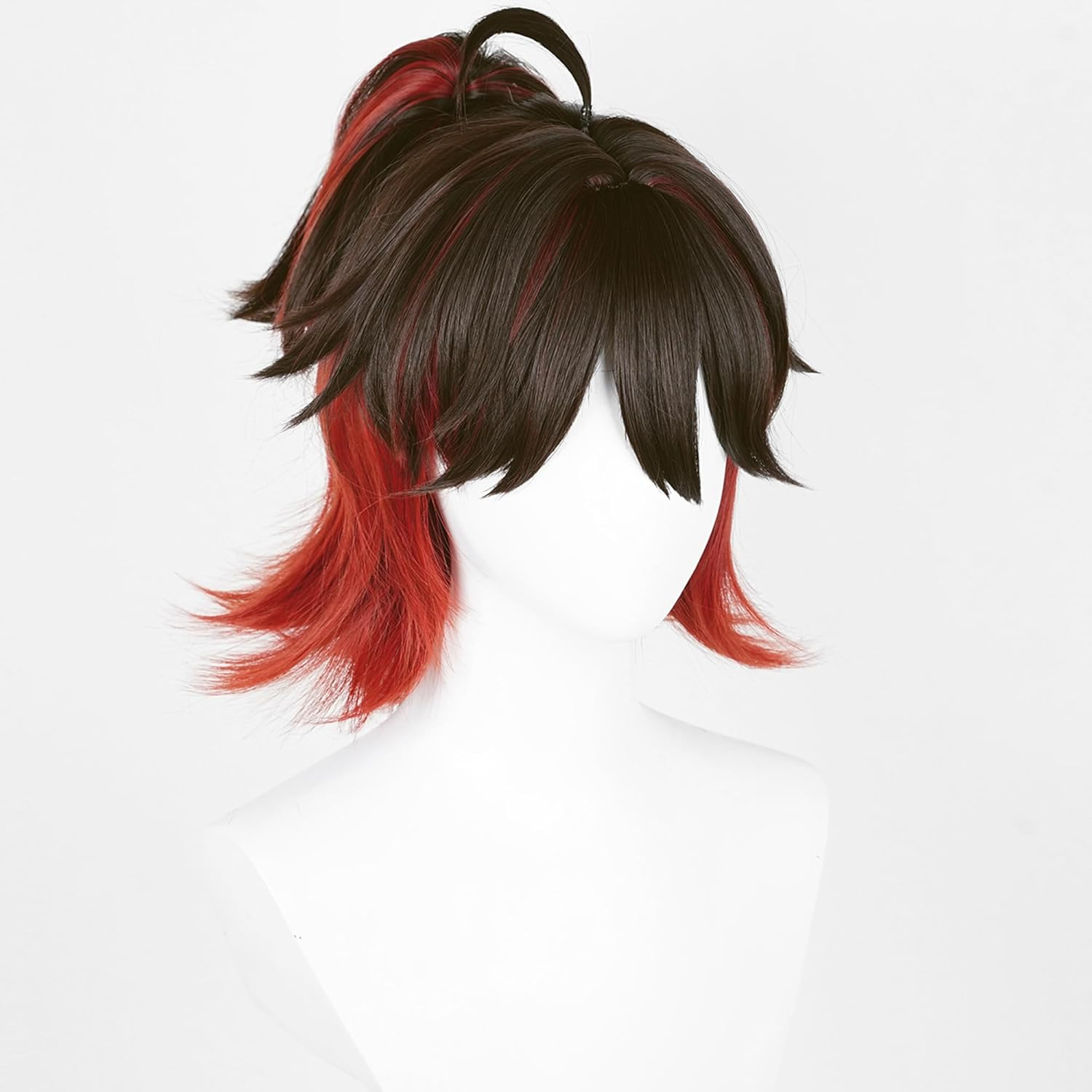SAKUMETA GAMING Red Short Cosplay Wig with Ponytail
