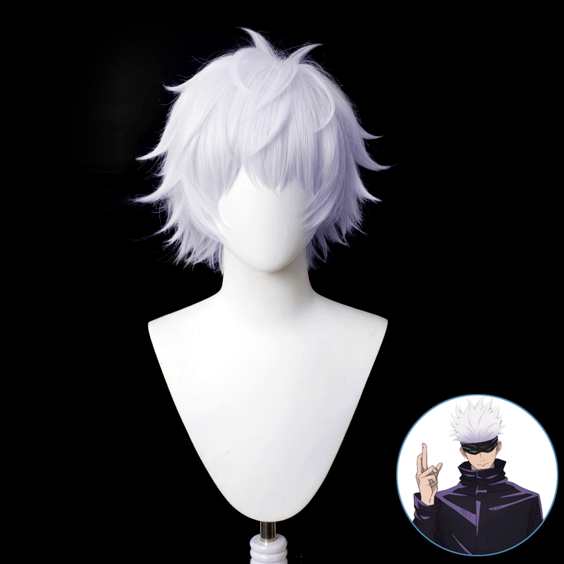 SAKUMETA GOJO SATORU White Cosplay Wig