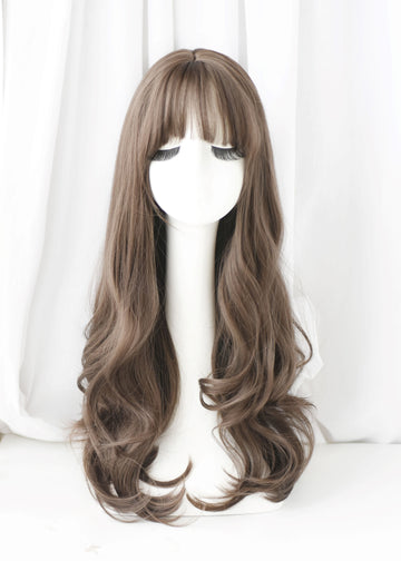 SAKUMETA Grey Brown Body Wave With Bang