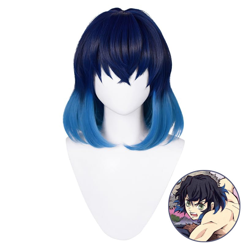 SAKUMETA HASHIBIRA INOSUKE Blue Cosplay Wig with Bangs