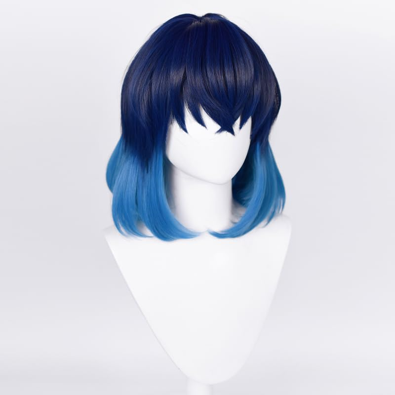 SAKUMETA HASHIBIRA INOSUKE Blue Cosplay Wig with Bangs