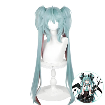 SAKUMETA HATSUNE MIKU RASCAL Light Green Long Cosplay Wig with Twin Tails