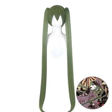 SAKUMETA HATSUNE MIKU SENBON ZAKURA Green Long Cosplay Wig with Twin Tails