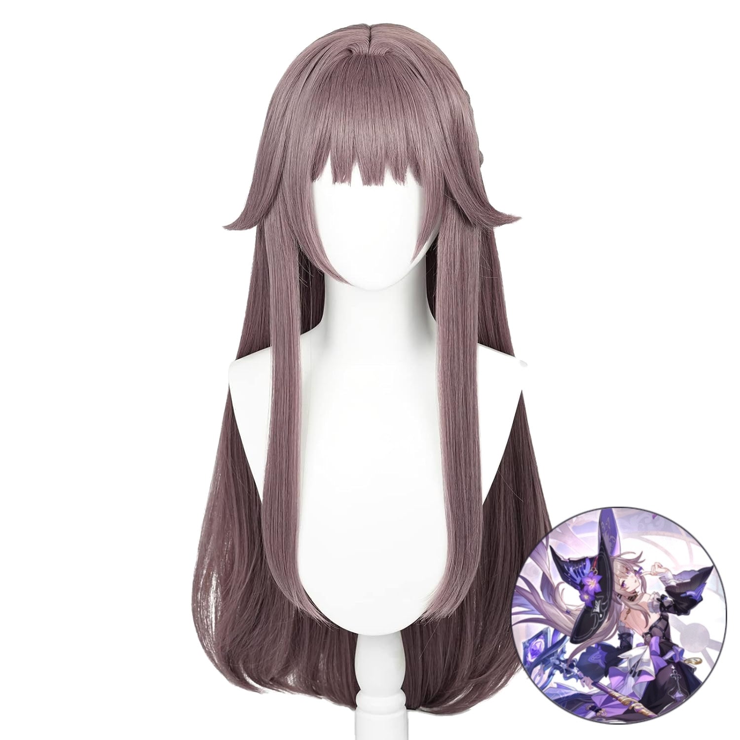 SAKUMETA HERTA Custom Chocolate Brown Long Cosplay Wig