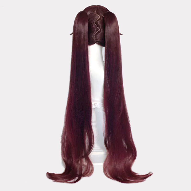 SAKUMETA HUTAO Burgundy Cosplay Wig with Twin Tails