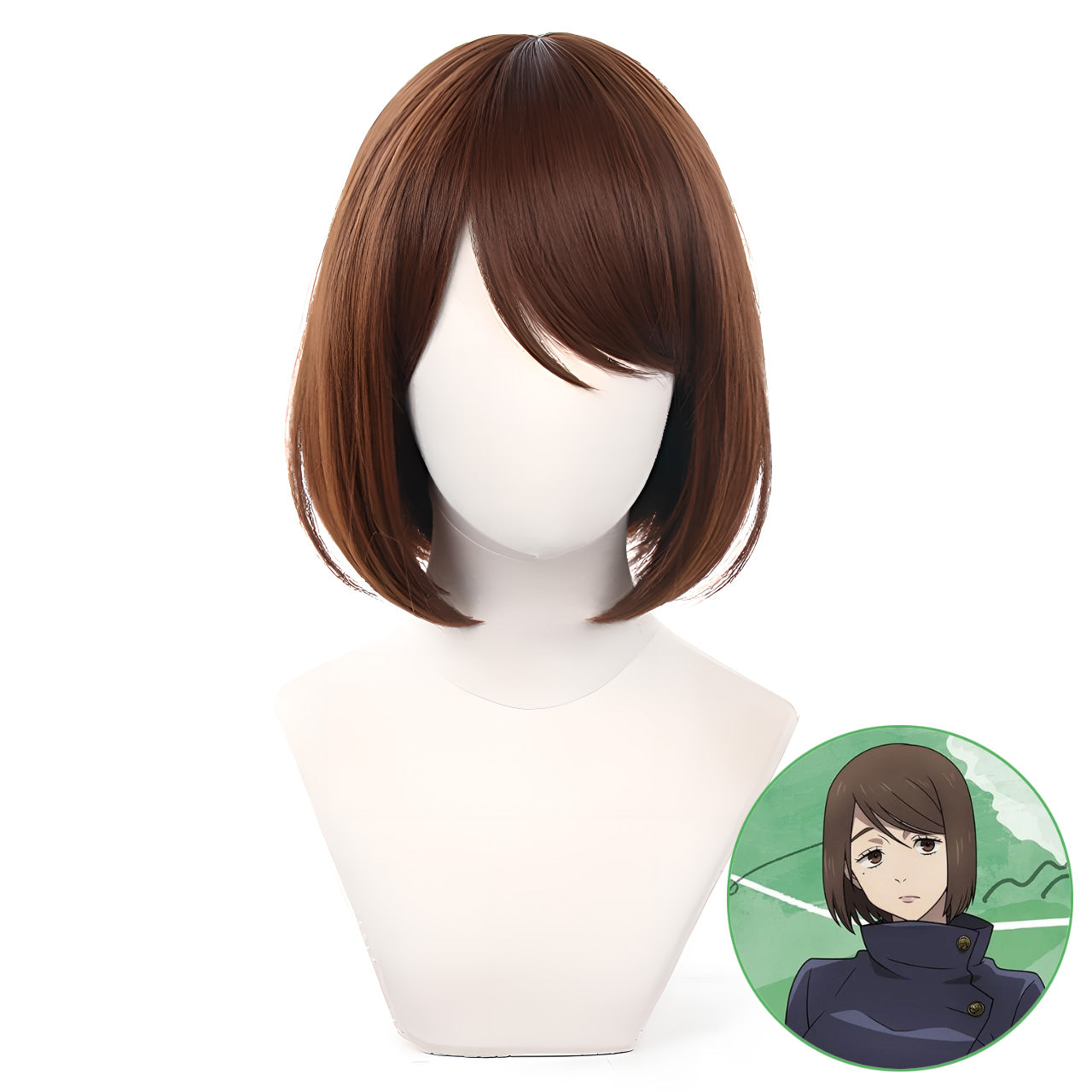 SAKUMETA IEIRI SHOKO Brown Short Wig with Bangs