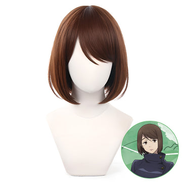 SAKUMETA IEIRI SHOKO Brown Short Wig with Bangs