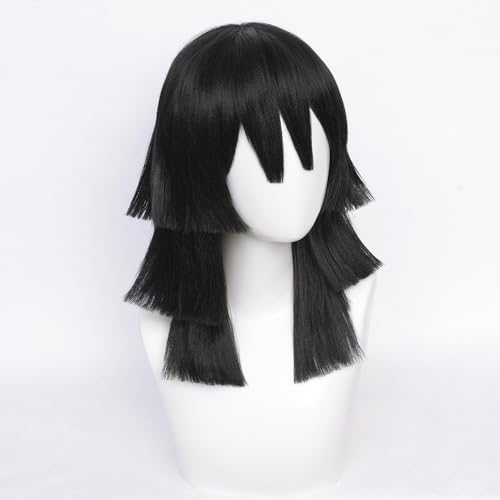 SAKUMETA IGURO OBANAI Black Cosplay Wig with Bangs