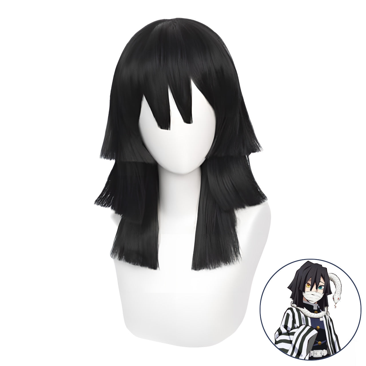 SAKUMETA IGURO OBANAI Black Cosplay Wig with Bangs