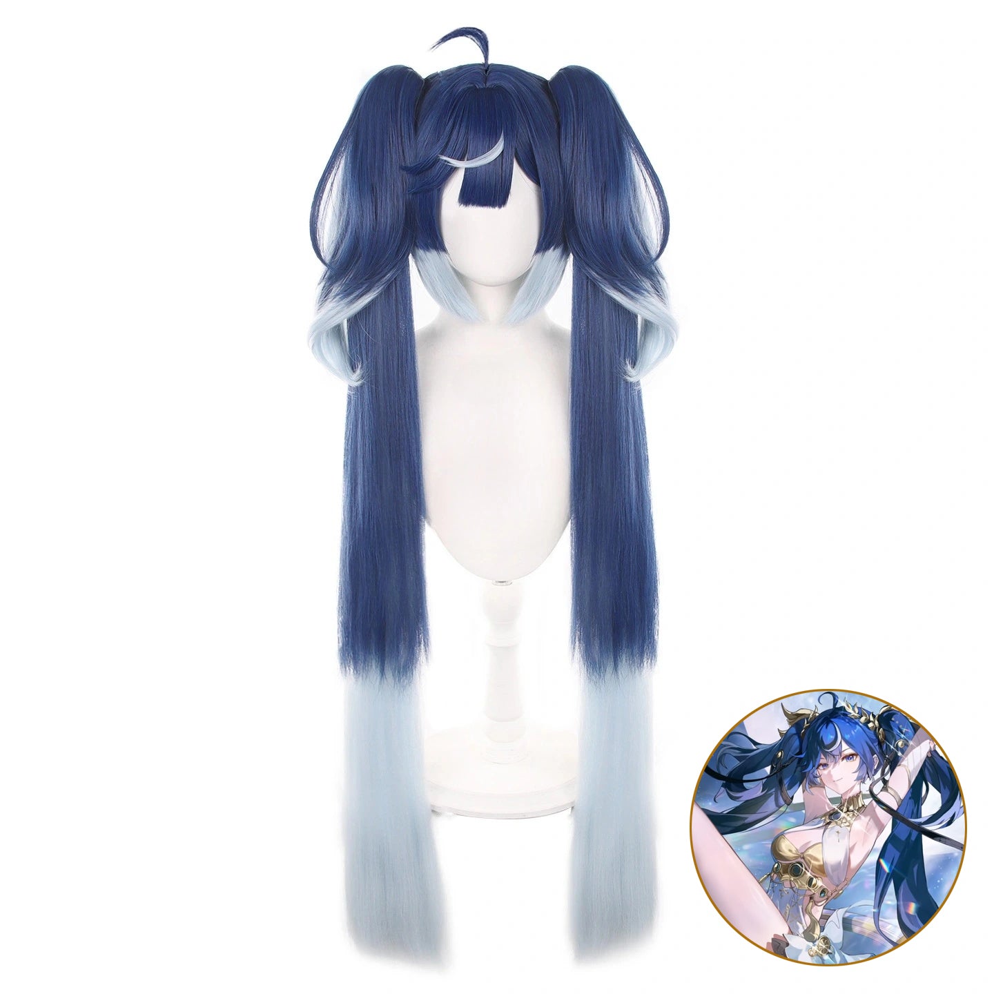 SAKUMETA IUNO Teal and White Long Cosplay Wig