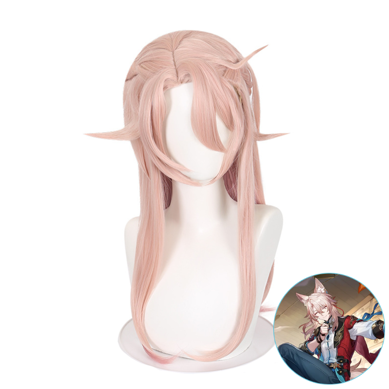 SAKUMETA JIAO QIU Pink Cosplay Wig with Braids