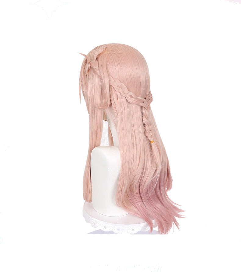 Perruque de cosplay rose avec tresses SAKUMETA JIAO QIU 
