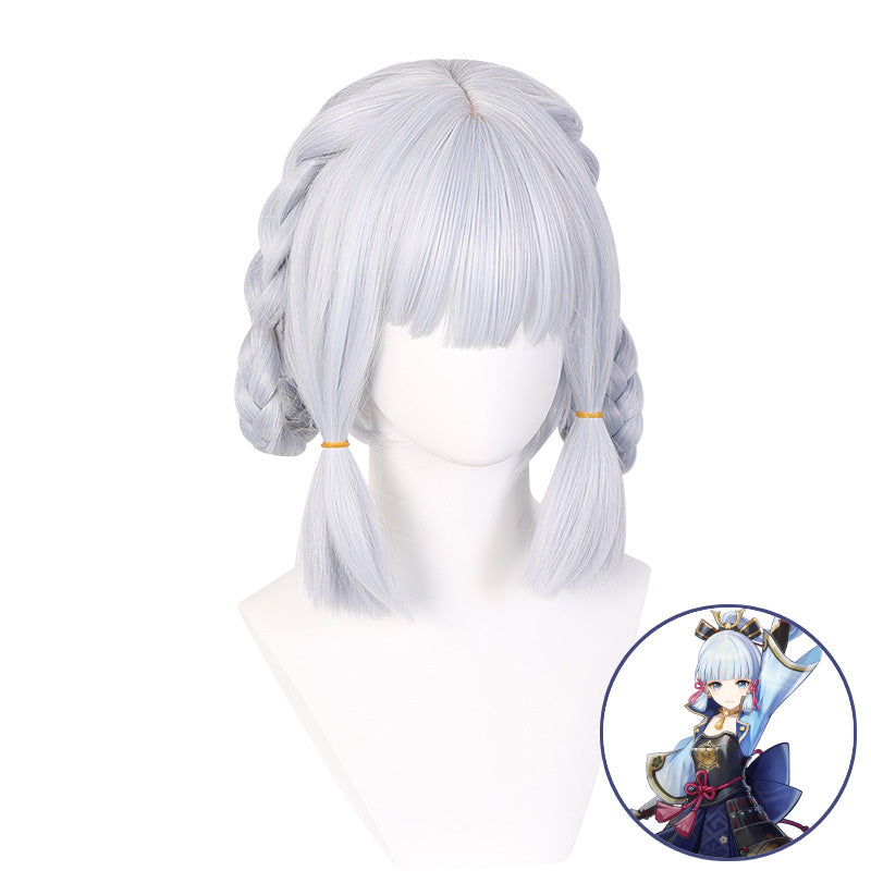 SAKUMETA KAMISATO AYAKA Silver-White Long Cosplay Wig with Ponytail