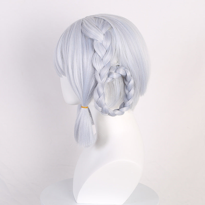 SAKUMETA KAMISATO AYAKA Silver-White Long Cosplay Wig with Ponytail