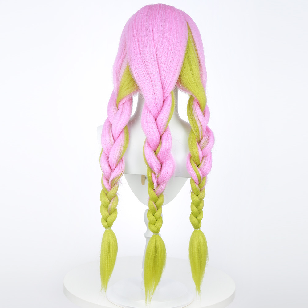 SAKUMETA KANROJI MITSURI Pink and Green Ombre Cosplay Wig with Twin Tails