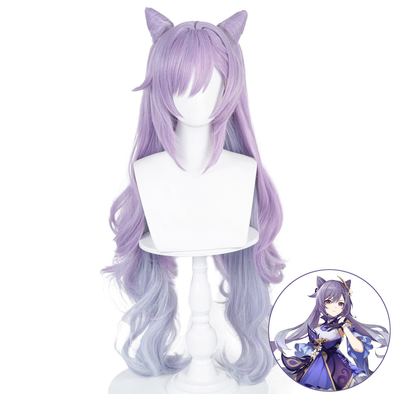 SAKUMETA KEQING Purple Cosplay Wig with Twin Tails