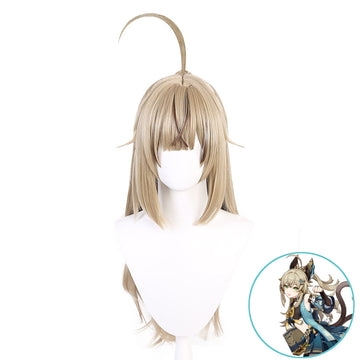 SAKUMETA KIRARA Light Brown and Gold Long Cosplay Wig with Ponytail