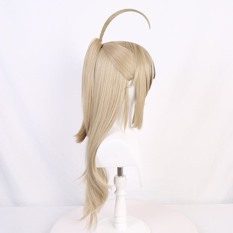 SAKUMETA KIRARA Light Brown and Gold Long Cosplay Wig with Ponytail