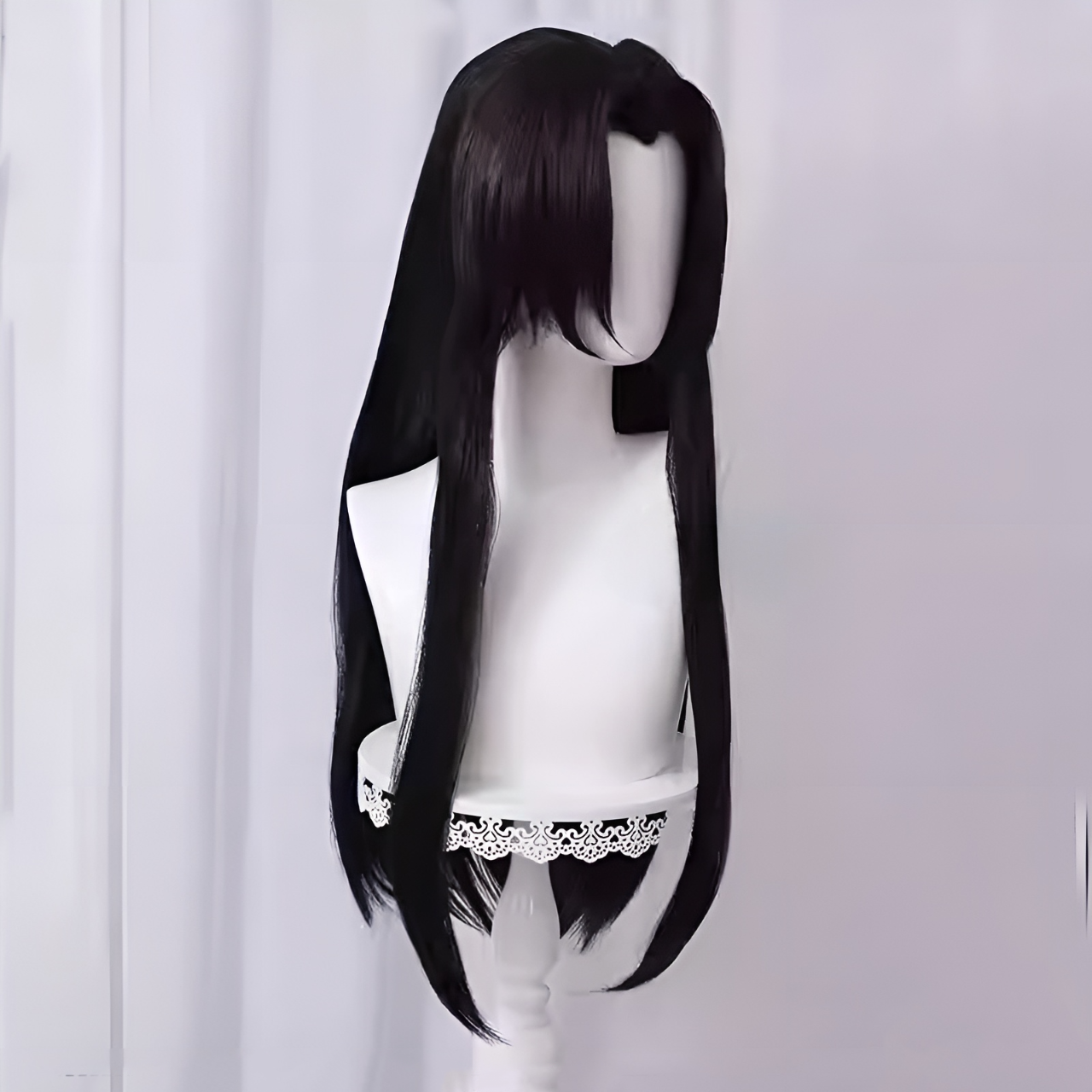 SAKUMETA KOCHOU KANAE Black Cosplay Wig with Ponytail