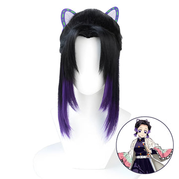 SAKUMETA KOCHOU SHINOBU Black to Purple Ombre Wig with Ponytail