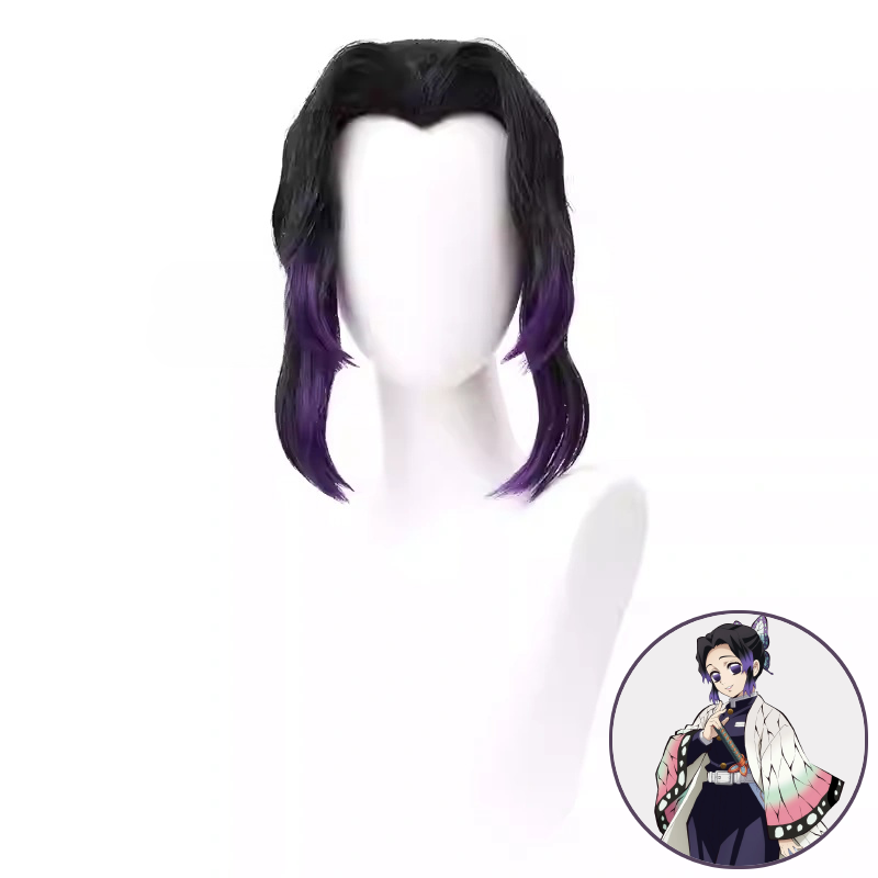 SAKUMETA KOCHOU SHINOBU Black to Purple Ombre Wig with Ponytail