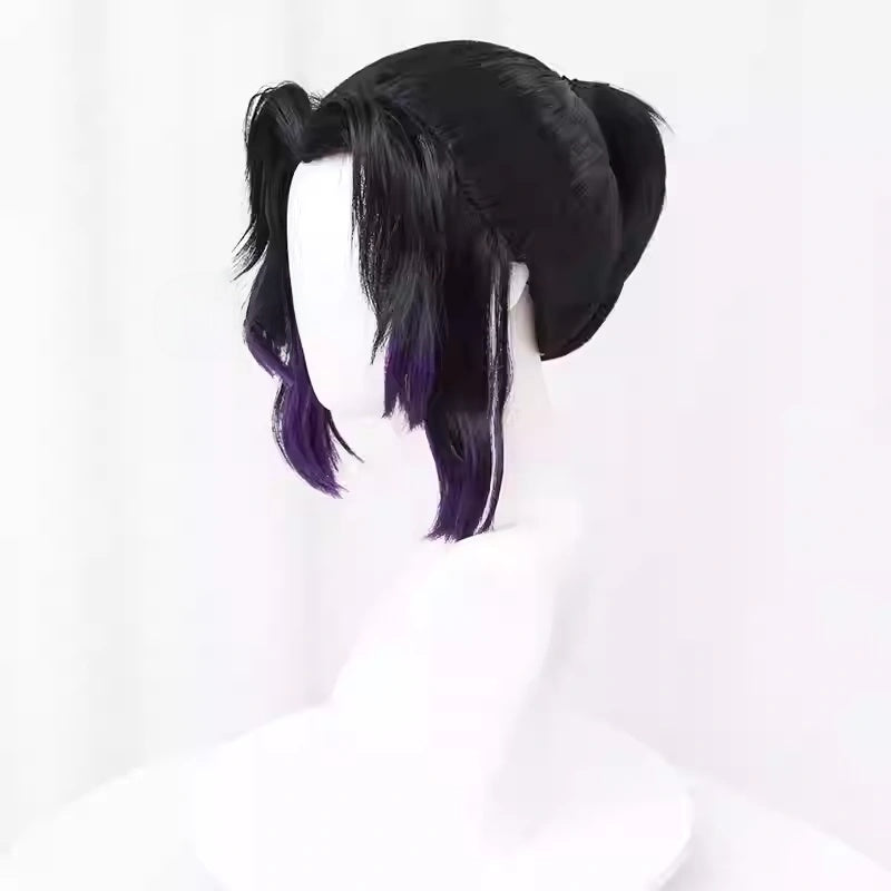 SAKUMETA KOCHOU SHINOBU Black to Purple Ombre Wig with Ponytail