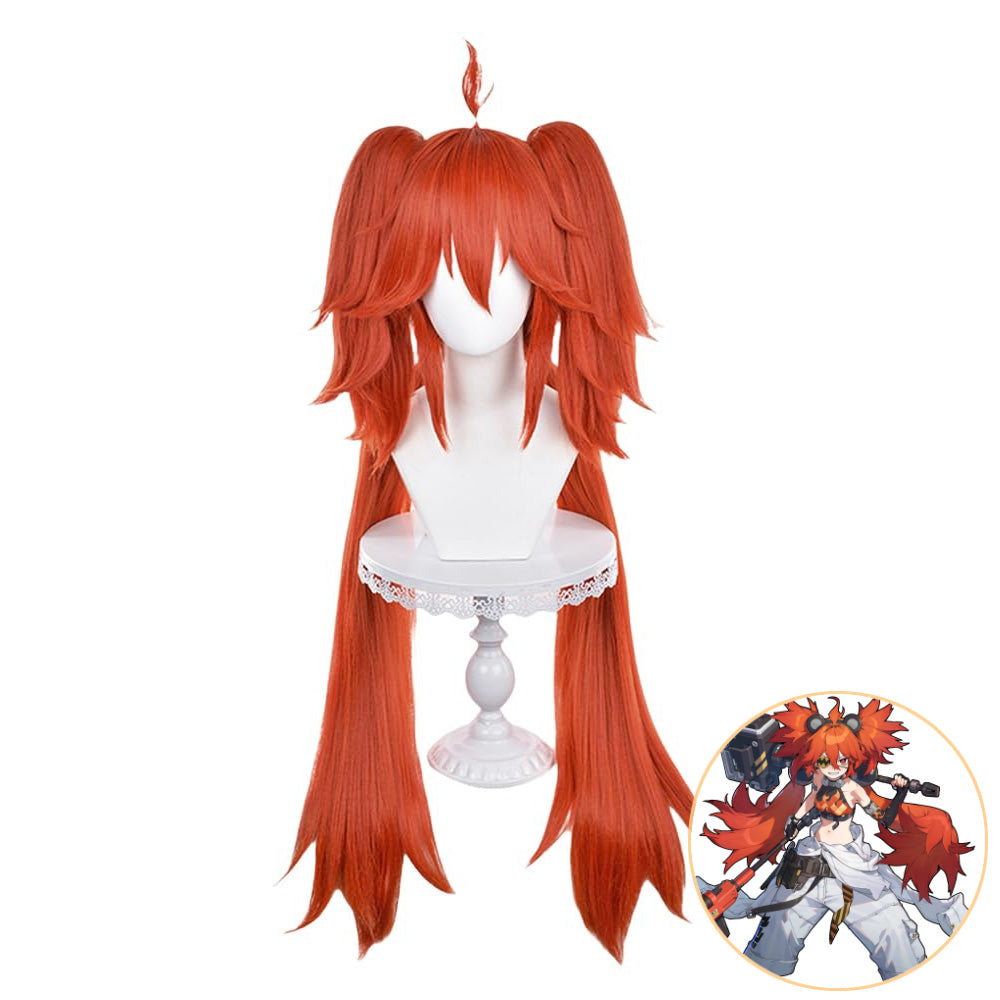 SAKUMETA KOLEDA BELOBOG Red Long Cosplay Wig with Twin Tails