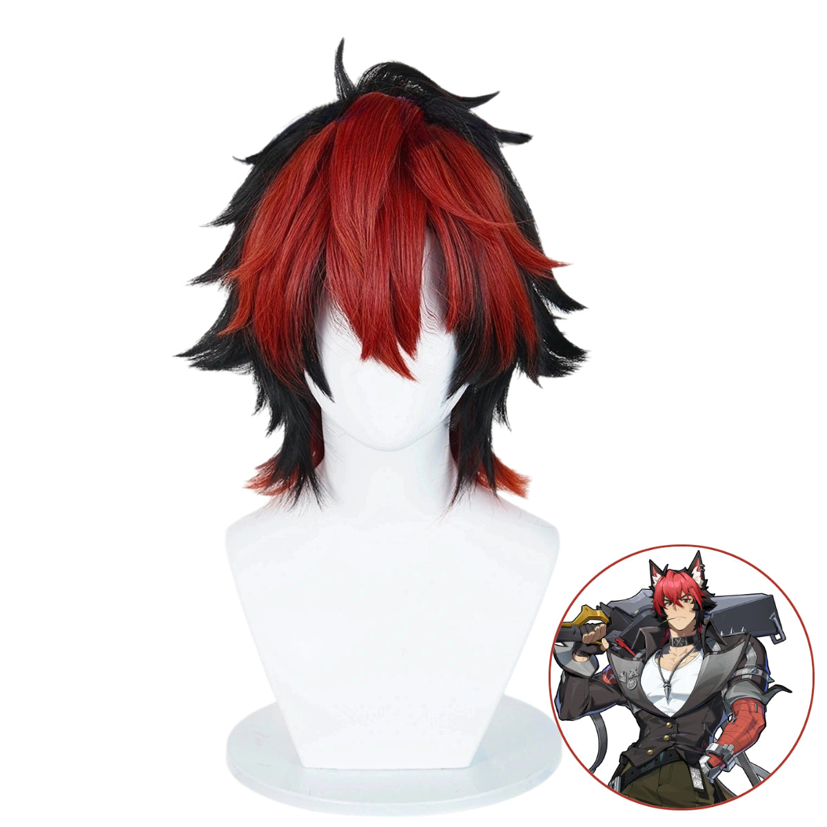 SAKUMETA KOMANO MANATO Black Red Cosplay Wig